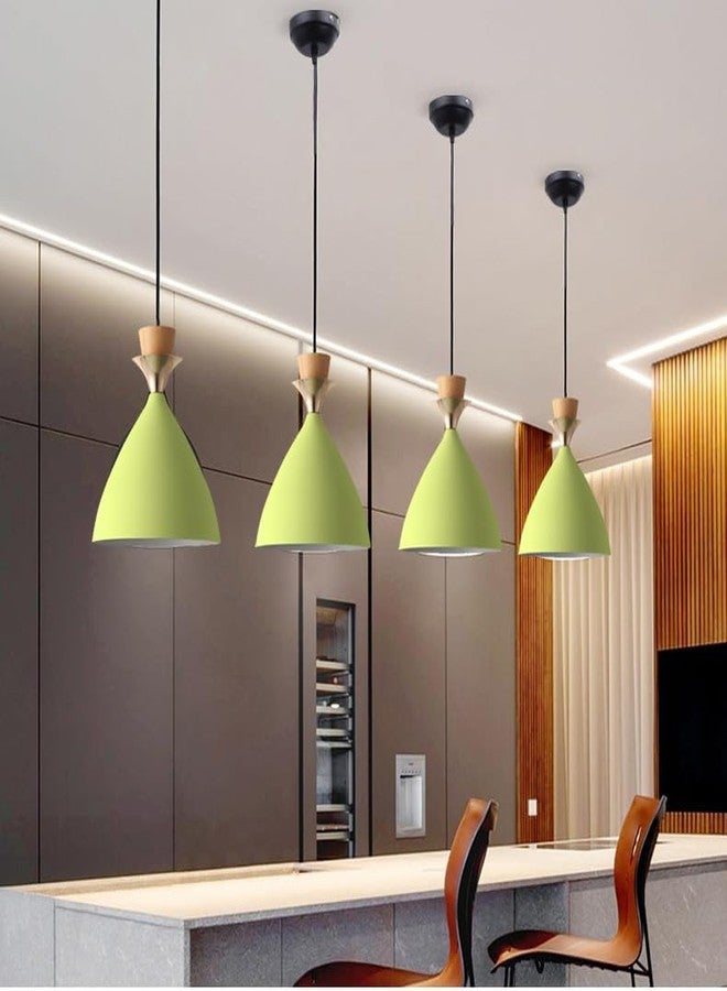 Keyplus Aluminium Hanging Bell Shade Light, Moss Green, Pack Of 4 - Image 1